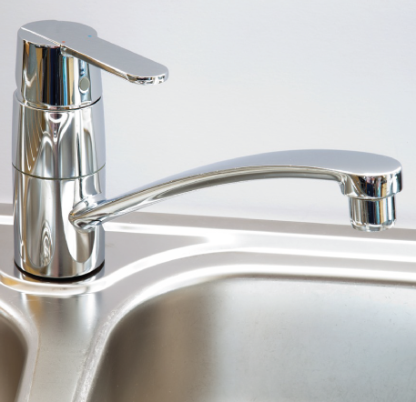 Chrome kitchen faucet